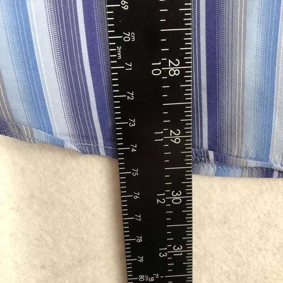 Kenneth Cole New York Men's Size XL Blue Striped Long Sleeve Dress Shirt Italy - Picture 5 of 9